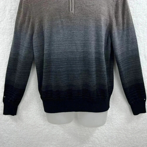 JR Collection NEW 100% Extra Fine Merino Wool Mens XL 1/4 Zip Ombre Sweater - Picture 6 of 16